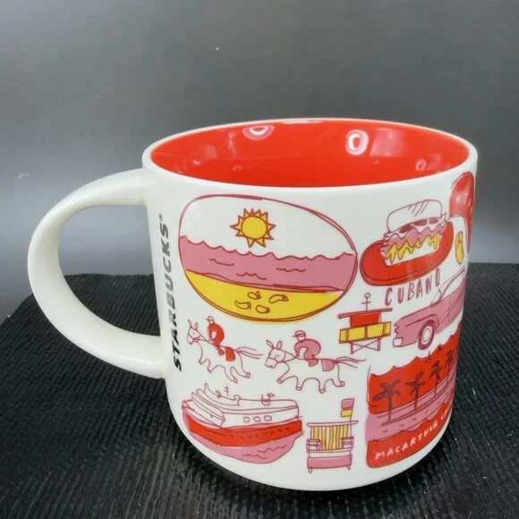 Starbucks Miami 14oz Been There Collection Mug Series Collection New W Sticker - Picture 10 of 13